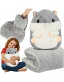 Одеяло възглавница и играчка хамстер 3в1